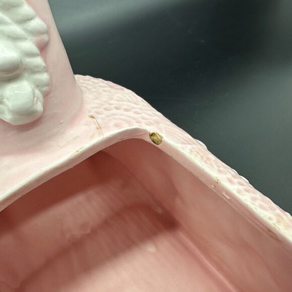 Vintage Baby Rocking Horse Planter Pink Kitsch Napco Taiwan Catch All Storage - Picture 11 of 12